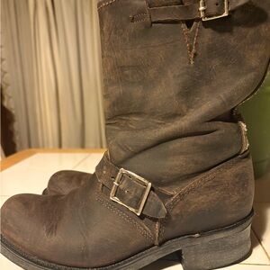 ‘Beautiful Frye Engineer Moto Boots with Combat Heel’